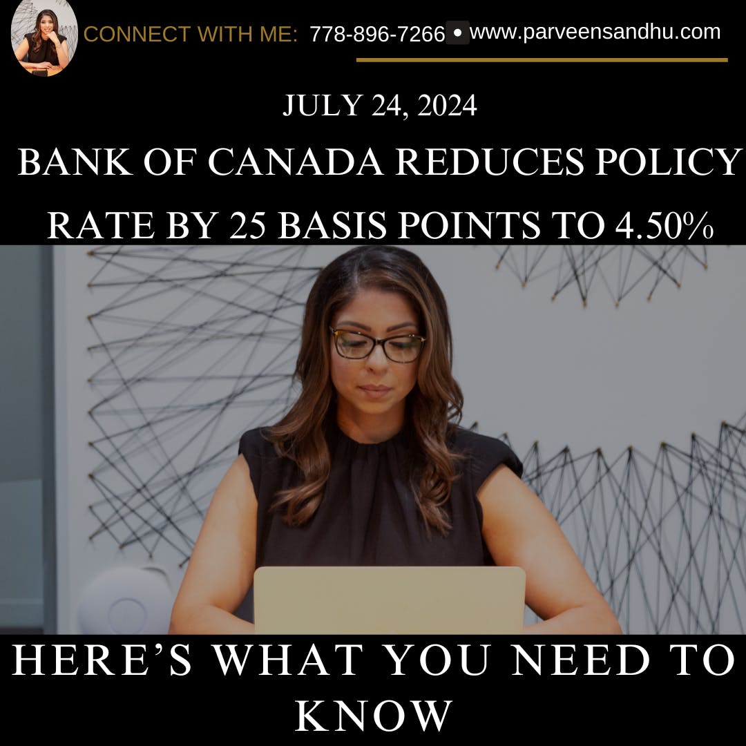 Bank of Canada reduces policy rate by 25 basis points to 4.50%